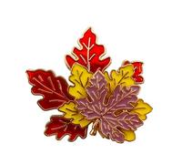 Crystal Maple Leaf Lapel Pin, Vintage Red Autumn Fall Leaves Brooch Pin, Thanksgiving Brooch Pin for Women Thanksgiving Jewelry, Metal, no gemstone