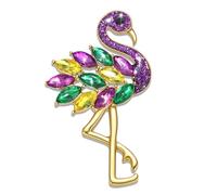 Crystal Mardi Gras Brooch Fat Tuesday Carnial Parade Pins, M, Enamel, no gemstone