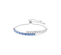 Swarovski Matrix Tennis Bracelet Blue & Clear Crystals, Rhodium Finish