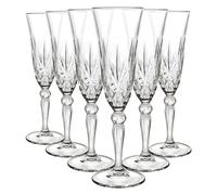Rcr Crystal Melodia Glass Champagne Flutes - 160Ml - Pack Of 6