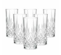 Crystal Melodia Highball Glasses - 360ml - Pack of 6, New