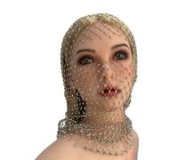Crystal Mesh Mask Mesh Rhinestone Headband Face Veil Headband Fishnet Headpiece Crystal Nightclub Headwrap