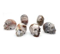 Crystal Mexican Agate Skull Statue Stone Carving Ornaments Halloween Supplies Witchcraft Home Decor (Size : 1 PCS)