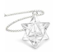 Crystal Miracle Beautiful Clear Quartz Merkaba Star Pendulum Crystal Healing Men Women Gift Positive Energy Gemstone Meditation Reiki feng Shui