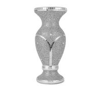 Crystal Mirrored Floor Vase, 40 cm, Silver Sparkle Diamond Crushed, Decorative