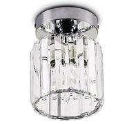 Crystal Modern Ceiling Light Fitting Chrome Semi Flush Mini Chandelier Close to Ceiling Lamp for Hallway Bedroom Kitchen Landing Porch, E26 Base, Bulb(Not Included)