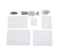 Crystal Mold Kit Silicone Jewelry Making Mould Set for Pendant Necklace Earrings DIY Craft Tool with 5 Molds, 40 Ear Hooks, T Pins, 9 - Pins, 5mm & 8mm Circles