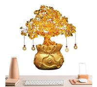 Crystal Money Tree - Citrine Bonsai, Wealth and Prosperity Symbol | Fortune Crystal Tree, Traditional Chinese, Decorative Happy Pot for Home and Business