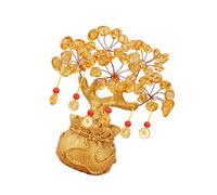 Crystal Money Tree Desk Ornament For Attracting Wealth Prosperity And Success Yellow Crystal Tree