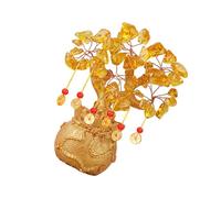 Crystal Money Tree Desk Ornament For Attracting Wealth Prosperity And Success Yellow Crystal Tree