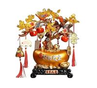 Crystal Money Tree Feng Shui Crystal Money Tree, with Gold Ingot Home Office Desktop Ornament Feng shui Crystals Bonsai(Gold)