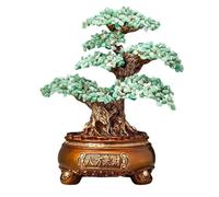 Crystal Money Tree Gemstone Tree Feng Shui Bonsai Good, Luck Reiki Crystals Balancing Ornament, Sculpture Wealth Prosperity Table Room Decor Feng Shui Gem Tree(Green)