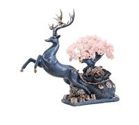 Crystal Money Tree Home Crystal Fortune Tree with Deer Ornament, Detachable Money Feng Shui Decoration Feng shui Crystals Bonsai(Pink)