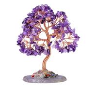 Crystal Money Tree with Color Stone Figurine for Boosting Success Suitable for Homes Offices and Study Money Tree