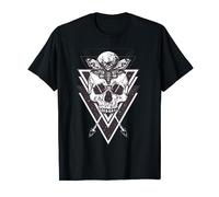 Crystal Moon and Death Moth Halloween Pagan Skull Goth T-Shirt