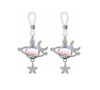 Crystal Moon Star Non Piercing Nipple Rings for Women Dainty Shiny Cat's Eye Moonstone Planet Nipple Noose Fake Nipple Clamps Adjustable Fake Nipplerings Valentine's Day Anniversary Body Jewelry