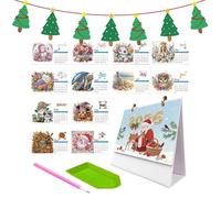 Crystal Mosaic Calendar - Colorful Arts Daily Activity Organizer for Travel, Party with Artistic Design, Days Monitoring for Teens Adults, Bright Cardstock, Desktop Display, Workshop, Workplace