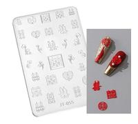 Crystal Nail Art Mold with Flower Butterfly Print Stencil Template Carving Sticker Stencil Tool Embossed Nail Decors Jewelry Making Tool