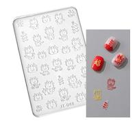 Crystal Nail Art Mold with Flower Butterfly Print Stencil Template Carving Sticker Stencil Tool Embossed Nail Decors Jewelry Making Tool