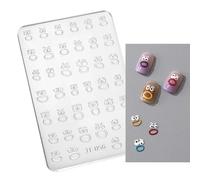 Crystal Nail Art Mold with Flower Butterfly Print Stencil Template Carving Sticker Stencil Tool Embossed Nail Decors Studio Supply