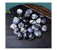 Crystal Natural Crystal Black Grid Rolling Stone Ornaments Mineral Specimen Teaching Stone Bathtub Stone Stones(2-3cm1000g)