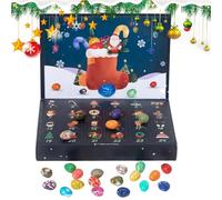 Crystal - Natural Stone 21.5 x 14.7 x 3 cm | Christmas Countdown Calendar with 24 Days 2025 Crystal Stones Pendant Set for Kids Girls Teens Holiday Festive