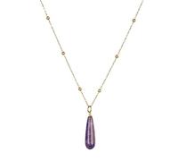 Crystal Necklace, Adjustable Chain High-End Fashion Natural Gemstone Crystal Teardrop-Shaped Pendant Necklace,Energy Jewellery for Women Amethyst