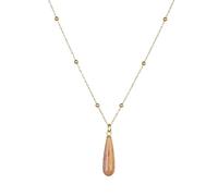 Crystal Necklace, Adjustable Chain High-End Fashion Natural Gemstone Crystal Teardrop-Shaped Pendant Necklace,Energy Jewellery for Women Sunstone