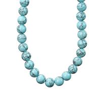 Crystal Necklace,Adjustable Lobster Clasp Clavicle Chain High-End Fashion 10Mm Natural Gemstone Crystal Beaded Necklace,Energy Jewellery for Women Blue Pine