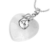 Crystal Necklace,Adjustable Lobster Clasp High-End Light Luxury Natural Gemstone Crystal Imitation Leaf Heart-Shaped Pendant Necklace,Energy Jewellery for Women White Crystal