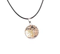 Crystal Necklace,Adjustable Lobster Clasp Waxed Cord Niche Design High-End Natural Crystal Round Starry Night Pendant Necklace,Energy Jewellery for Women Men White