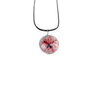 Crystal Necklace,Adjustable Lobster Clasp Waxed Cord Niche Design Natural Crystal Butterfly Lace Pendant Necklace,Energy Jewellery for Women Red