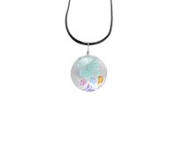 Crystal Necklace,Adjustable Lobster Clasp Waxed Cord Niche Design Natural Crystal Starry Night Butterfly Pendant Necklace,Energy Jewellery for Women Men Light Blue