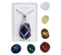 Crystal Necklace Holder Natural Crystal Healing Reiki Raw Stone Cage
