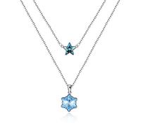 Crystal Necklace S Stars Snow Double Layer Necklace Female
