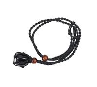 Crystal Necklaces for Women Men, Natural Stone Obsidian Pendant Hand Woven Adjustable Rope Net Pocket Gemstone Pendant Necklace Jewellery Gifts for Her