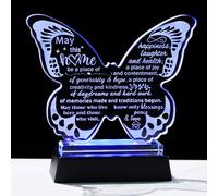 Crystal New Home Gifts Engraved Butterfly Statue Housewarming Gift for Friends with LED Light Base Glass Sweet House Warming Ideas Keepsakes for Couples