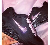 Crystal Nike Air Max 90's in Black Nike Swarovski Crystal Trainers Sneakers ♡