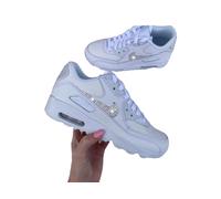 Crystal Nike Air Max 90's in White with Customised Swarovski Crystal Ticks ♡