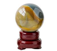 Crystal Ocean Stone Ball raw Polished Jasper Desktop Purification Ornaments,2.4" Dia