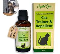 Crystal Opus Natural Cat Trainer & Repellent Spray. Makes 18 Litres. Smell Stops Scratching, Peeing, Pooing, Entry, Fouling & Digging. Tried & Trusted. Cats & Kittens. Indoor & Outdoor. Humane & Safe