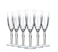 Crystal Orchestra Cut Glass Champagne Flutes Glasses Set - 200ml - Pack of 12