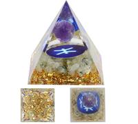 Crystal Orgone Pyramid for 12 Constellations, 5 cm Chakra Energy Pyramid, Crystal Quartz Healing Chakra Reiki Meditation, Home Decor Gifts (Pisces)