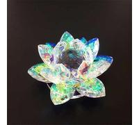 Crystal Ornament Colored Lotus Artificial Glass Figurine Handmade Birthday Wedding Gift Decor