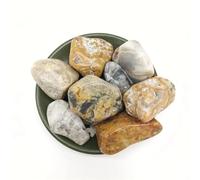 Crystal Ornaments 1KG Natural Tumbled Stone Crazy Agate Gravel Gemstone for Fish Tank Flower Pot Living Room Garden Decoration Pebbles Home Office Beautiful Crystal