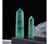 Crystal Ornaments 1pc Crystal Hexagonal Prism Crafts Natural Stone Quartz Tower 36 Colors Energy Mineral Wand Home Decoration Beautiful Crystal(Green Fluorite,7-8CM)