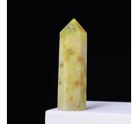 Crystal Ornaments 1pc Crystal Hexagonal Prism Crafts Natural Stone Quartz Tower 36 Colors Energy Mineral Wand Home Decoration Beautiful Crystal(Flower Jade,7-8CM)