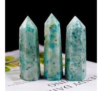 Crystal Ornaments 1pc Crystal Hexagonal Prism Crafts Natural Stone Quartz Tower 36 Colors Energy Mineral Wand Home Decoration Beautiful Crystal(Fynchenite,6-7cm)