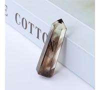 Crystal Ornaments 1pc Crystal Hexagonal Prism Crafts Natural Stone Quartz Tower 36 Colors Energy Mineral Wand Home Decoration Beautiful Crystal(Smoky Quartz,5-6cm)