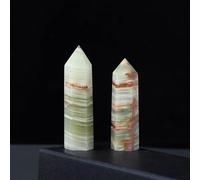 Crystal Ornaments 1pc Crystal Hexagonal Prism Crafts Natural Stone Quartz Tower 36 Colors Energy Mineral Wand Home Decoration Beautiful Crystal(Afghanistan Jade,4-5cm)